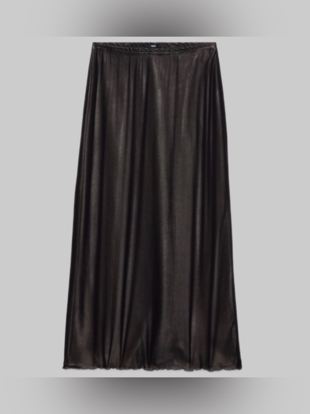 Vans Mesh satin Black Maxi Skirt with Flowing Silhouette Women M